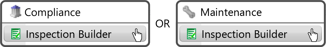 Select Inspection Accessing Inspection Builder