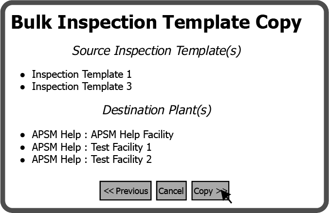 Bulk Copy Inspection Template