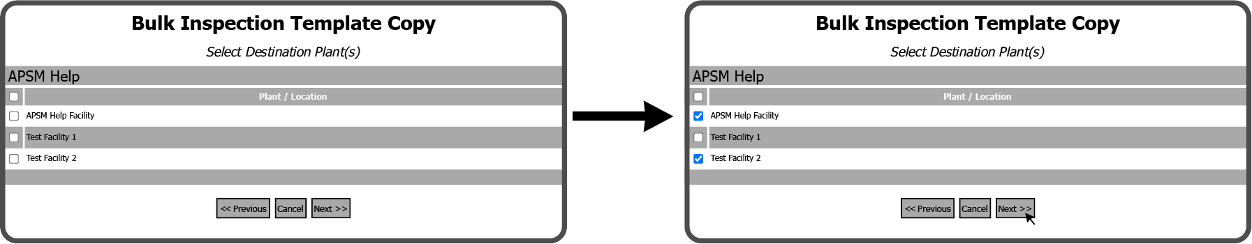 Bulk Copy Inspection Template