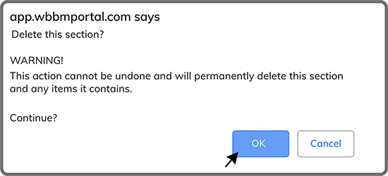 Delete Form Template Section