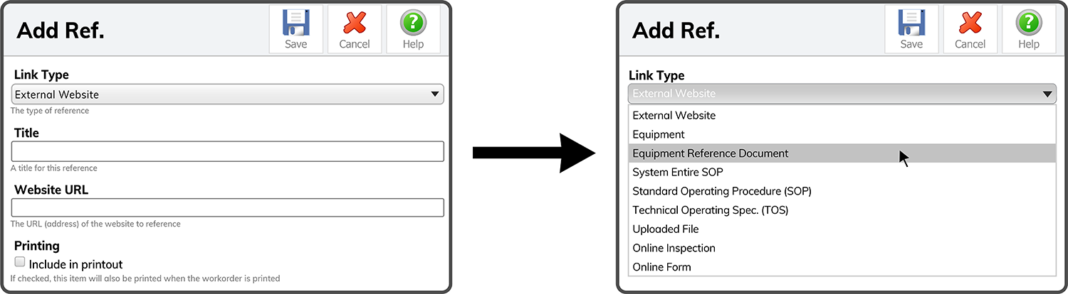 Reference Link Type - Equipment Reference Document
