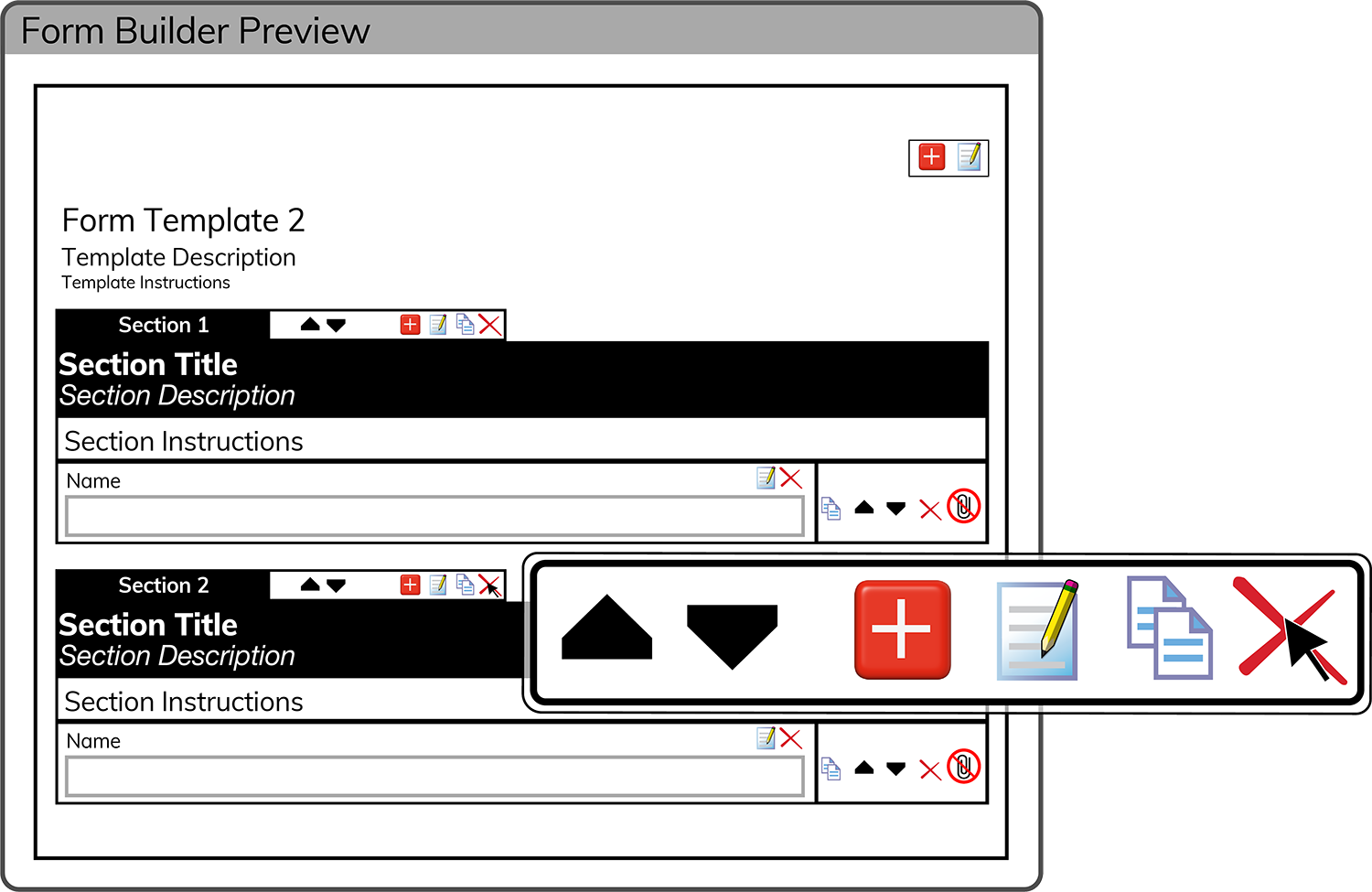 Delete Form Template Section