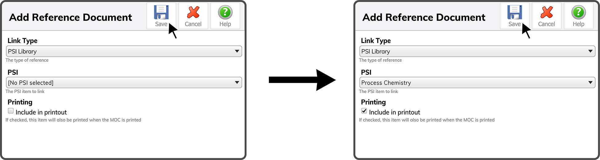 MOC Reference Link Type - PSI Library