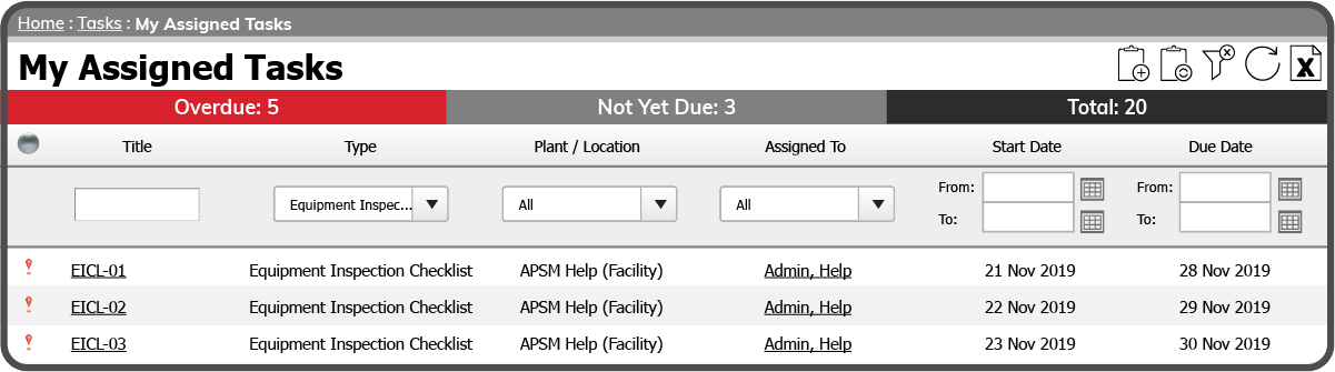 Task Org Equipment Roster My Assigned Task Type - Equipment Inspection Checklist
