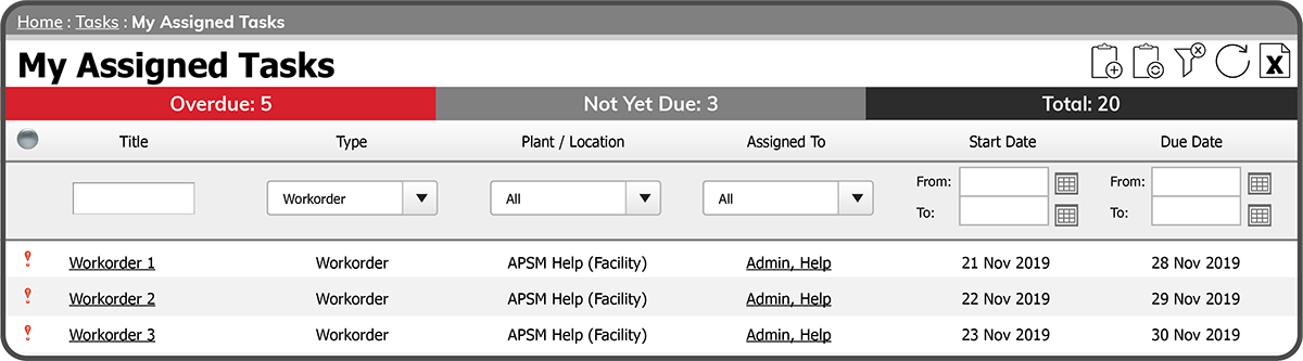 My Assigned Task Type - Workorder