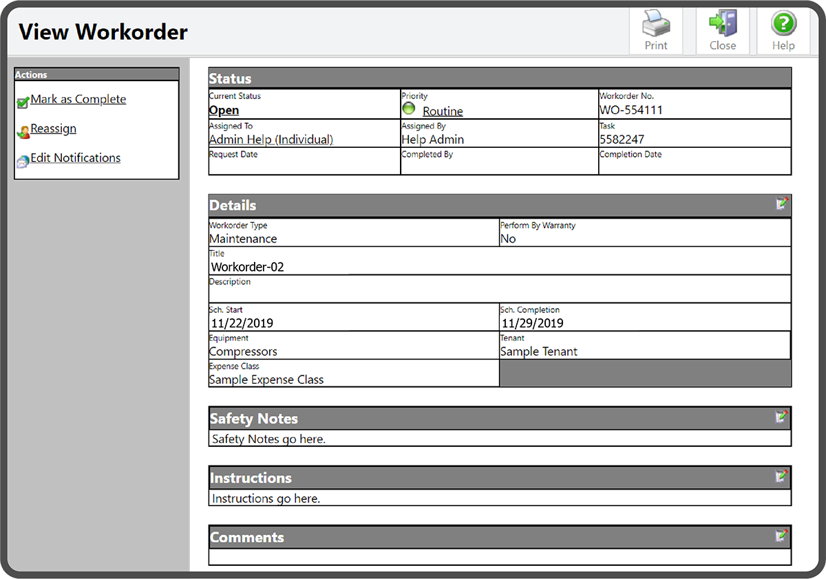 Open Task Type - Workorder
